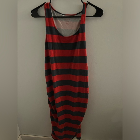 Isabel Maternity M Midi Dress Red Navy Blue Tank - Picture 1 of 2